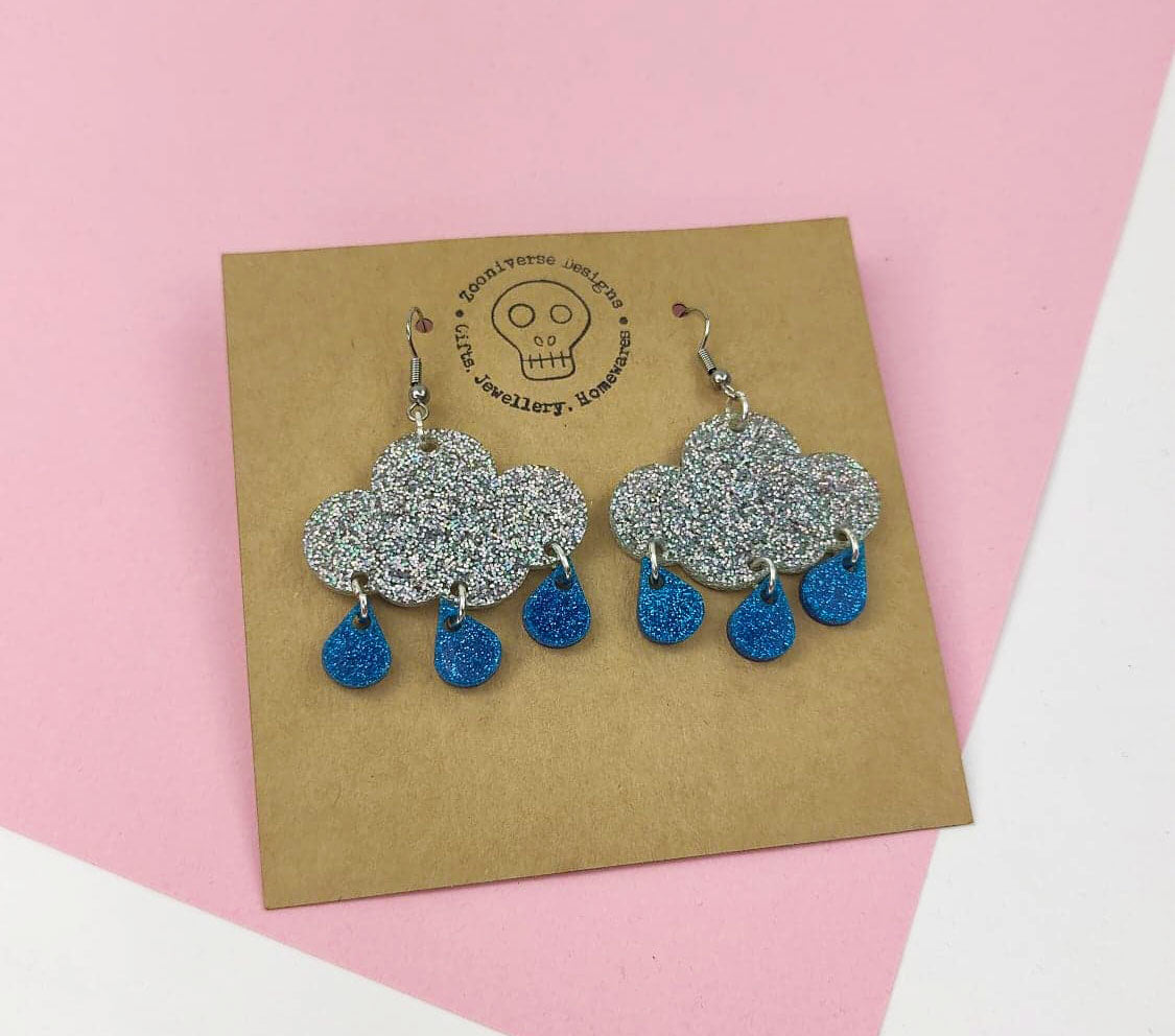 Raincloud Glitter Earrings