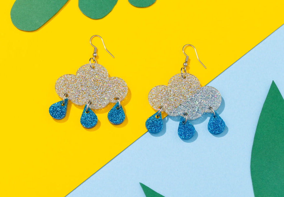 Raincloud Glitter Earrings