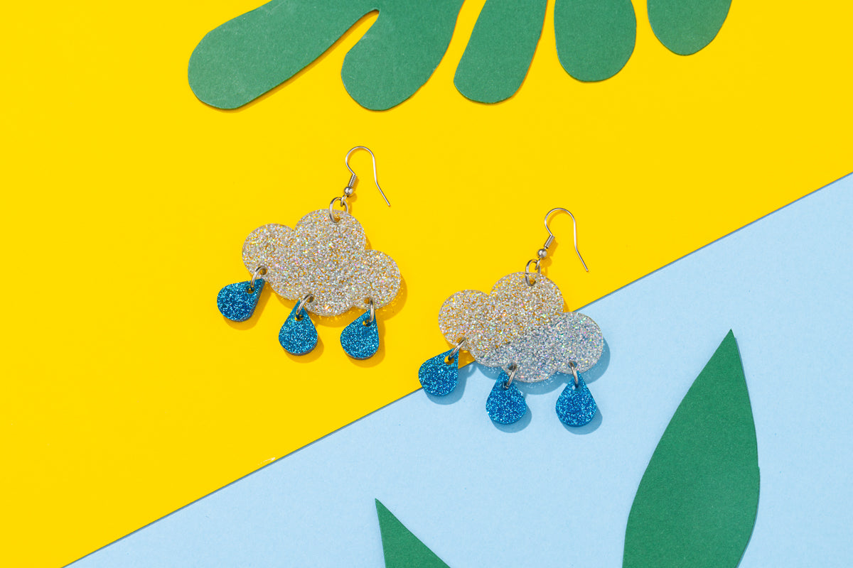 Raincloud Glitter Earrings