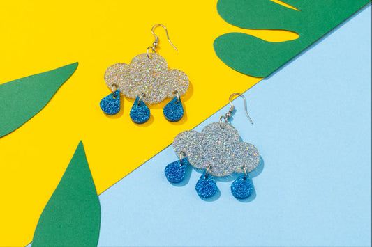 Raincloud Glitter Earrings
