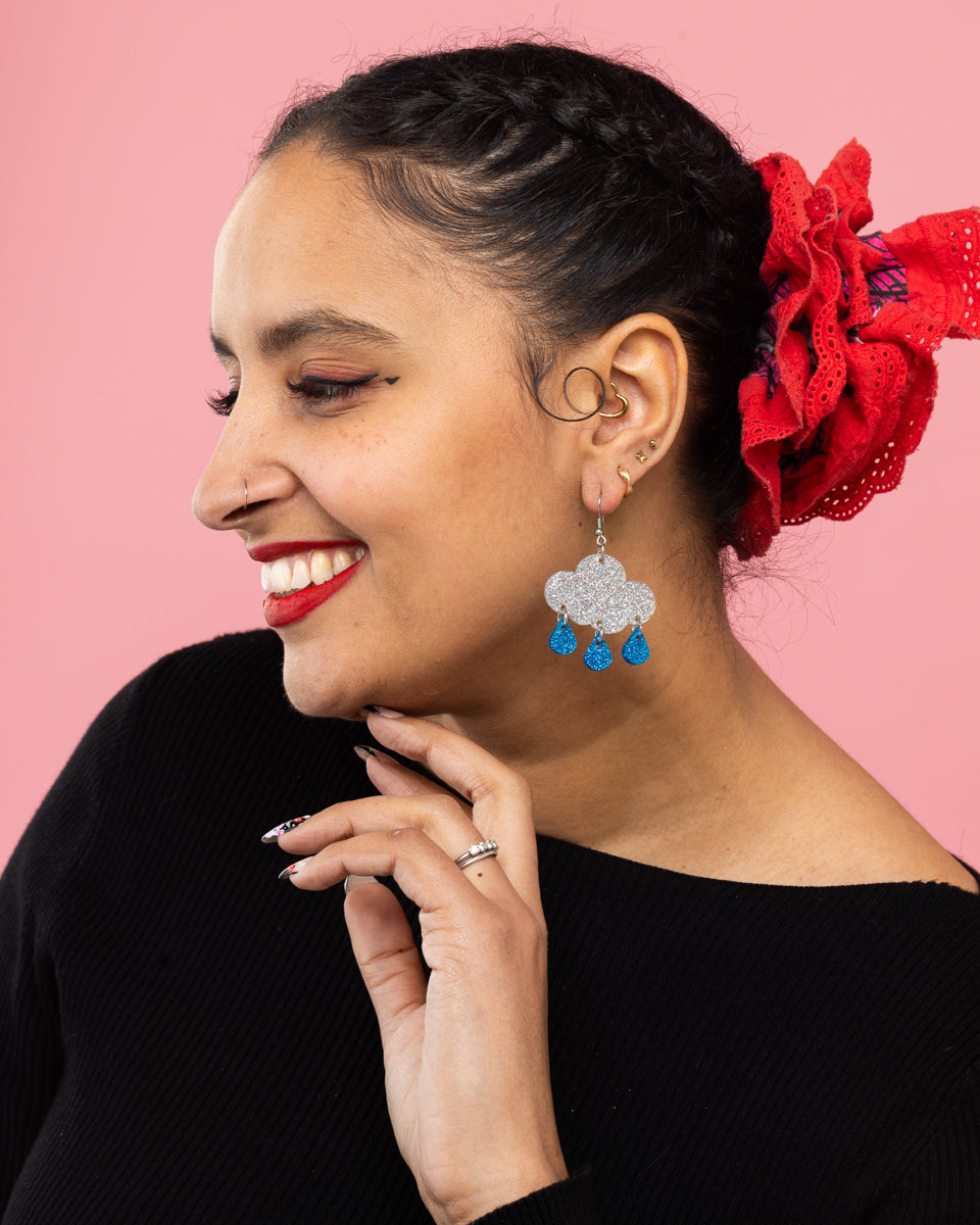 Raincloud Glitter Earrings