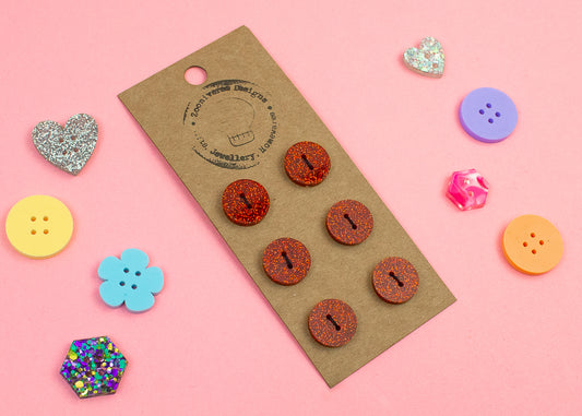 Red Glitter Acrylic Buttons