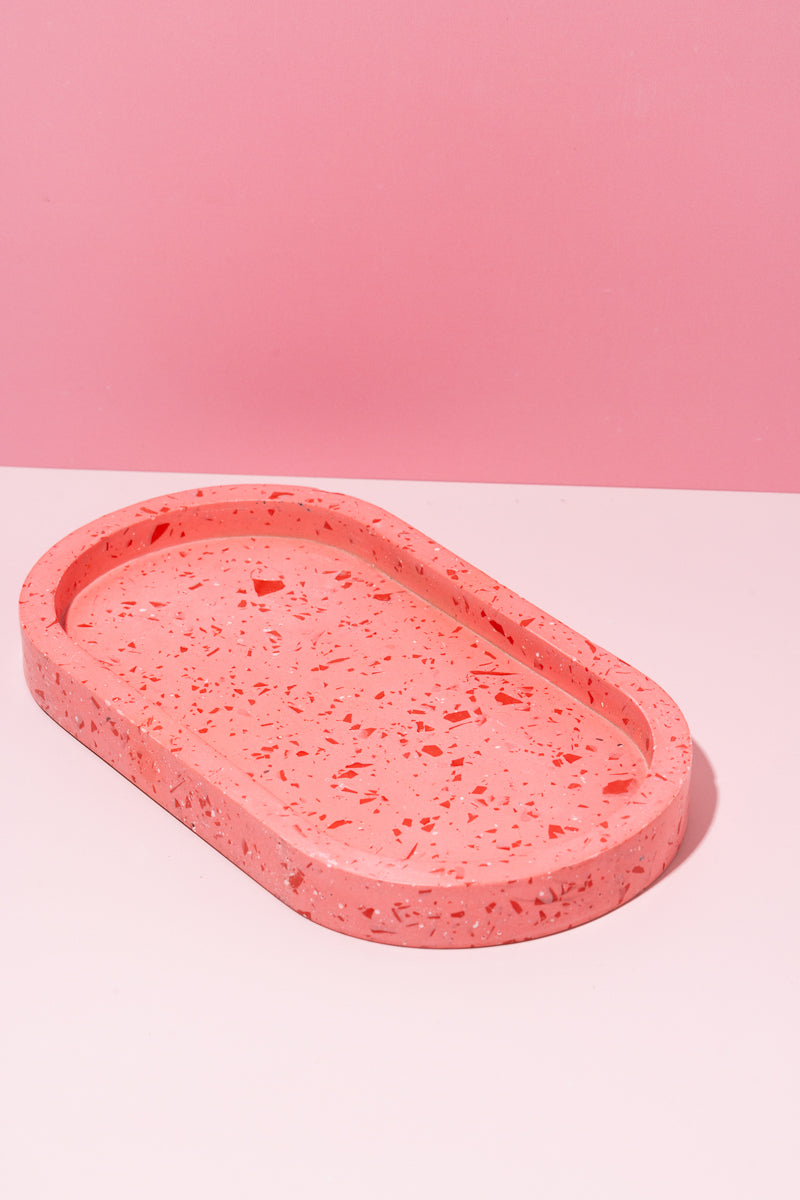 Red and Pink Terrazzo Pill tray Large