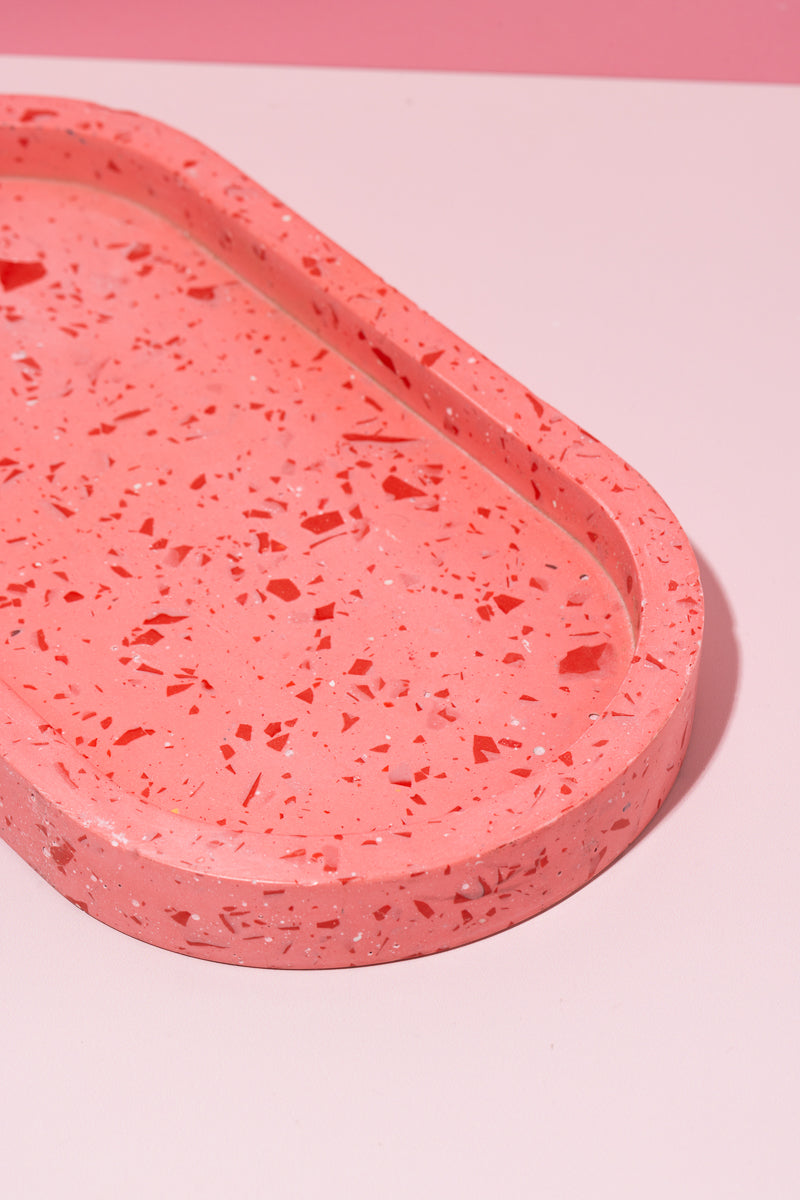 Red and Pink Terrazzo Pill tray Large