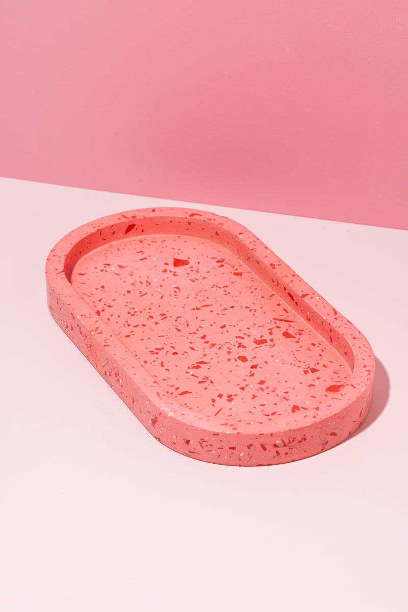 Red and Pink Terrazzo Pill tray Large