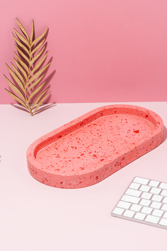 Red and Pink Terrazzo Pill tray Large