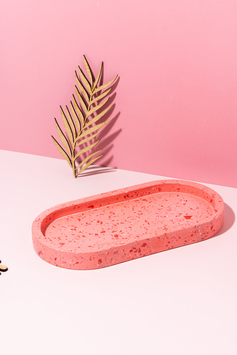 Red and Pink Terrazzo Pill tray Large