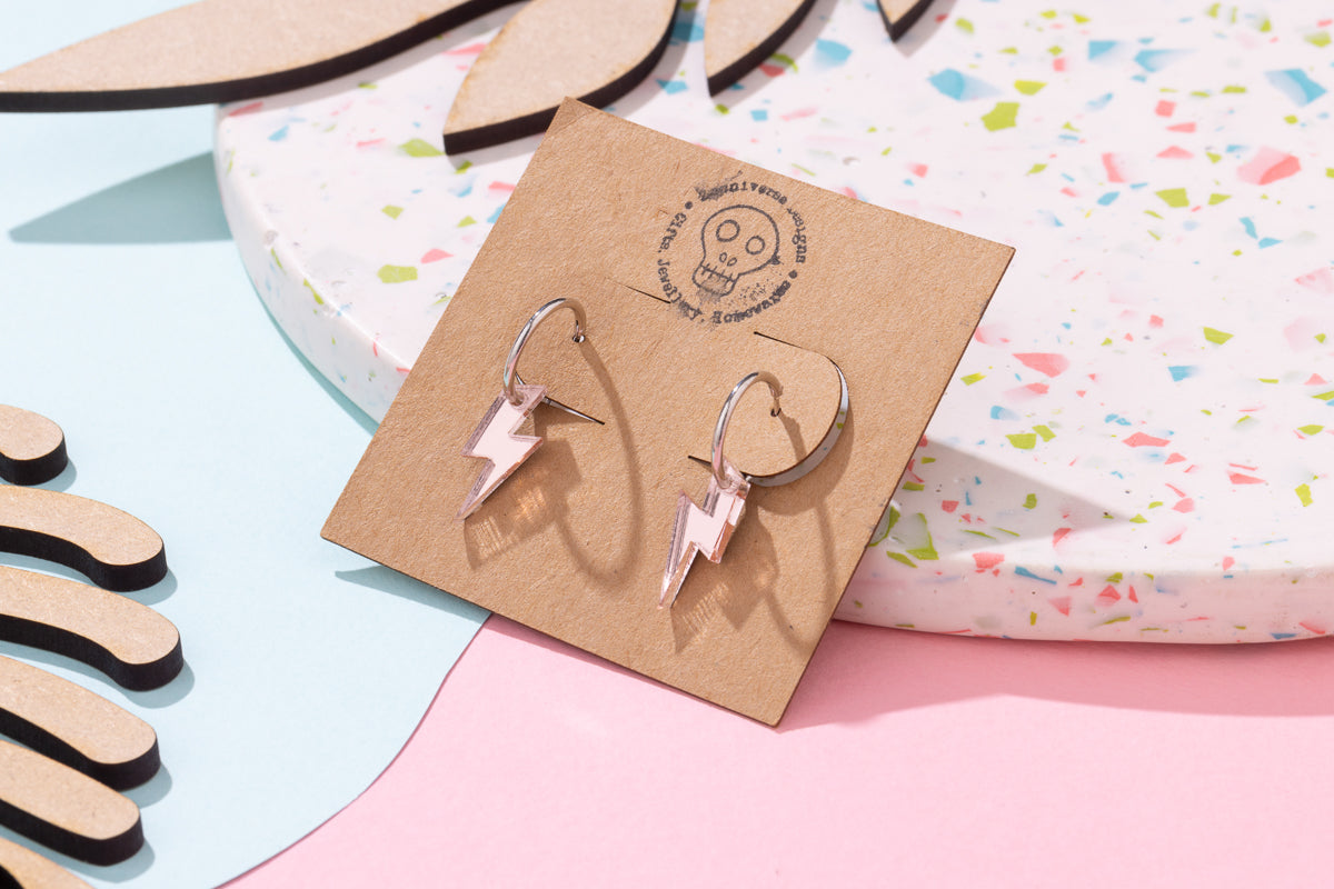 Lightning Bolt Hoop Earrings