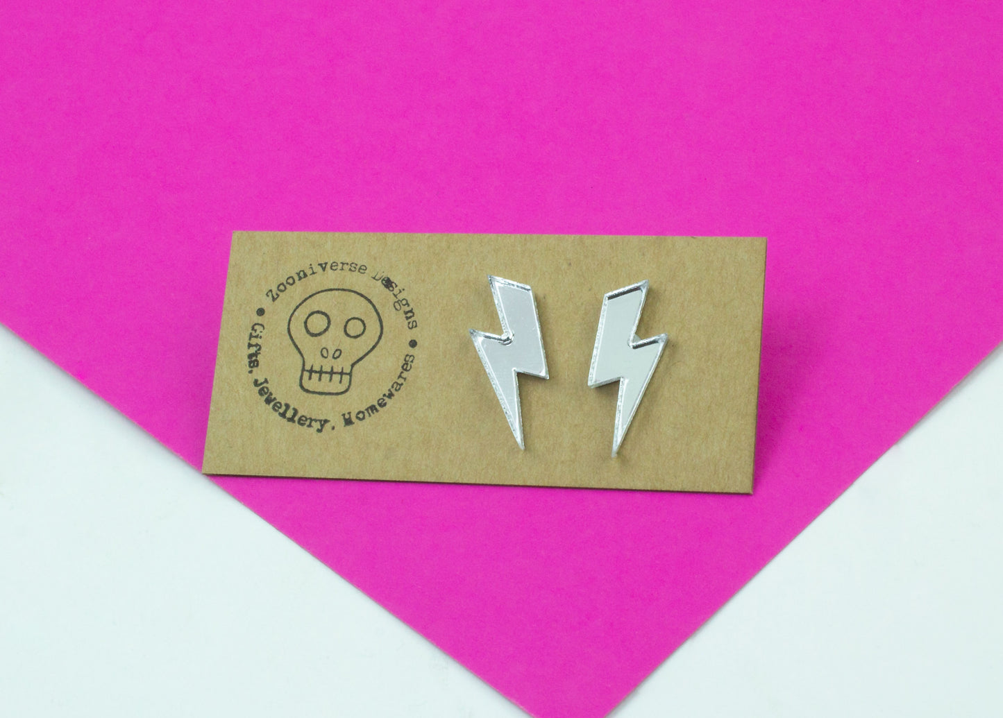 Lightning Bolt Acrylic Stud Earrings