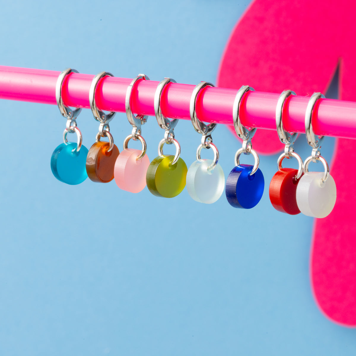 Colour Pop Acrylic Silver Huggie Hoops