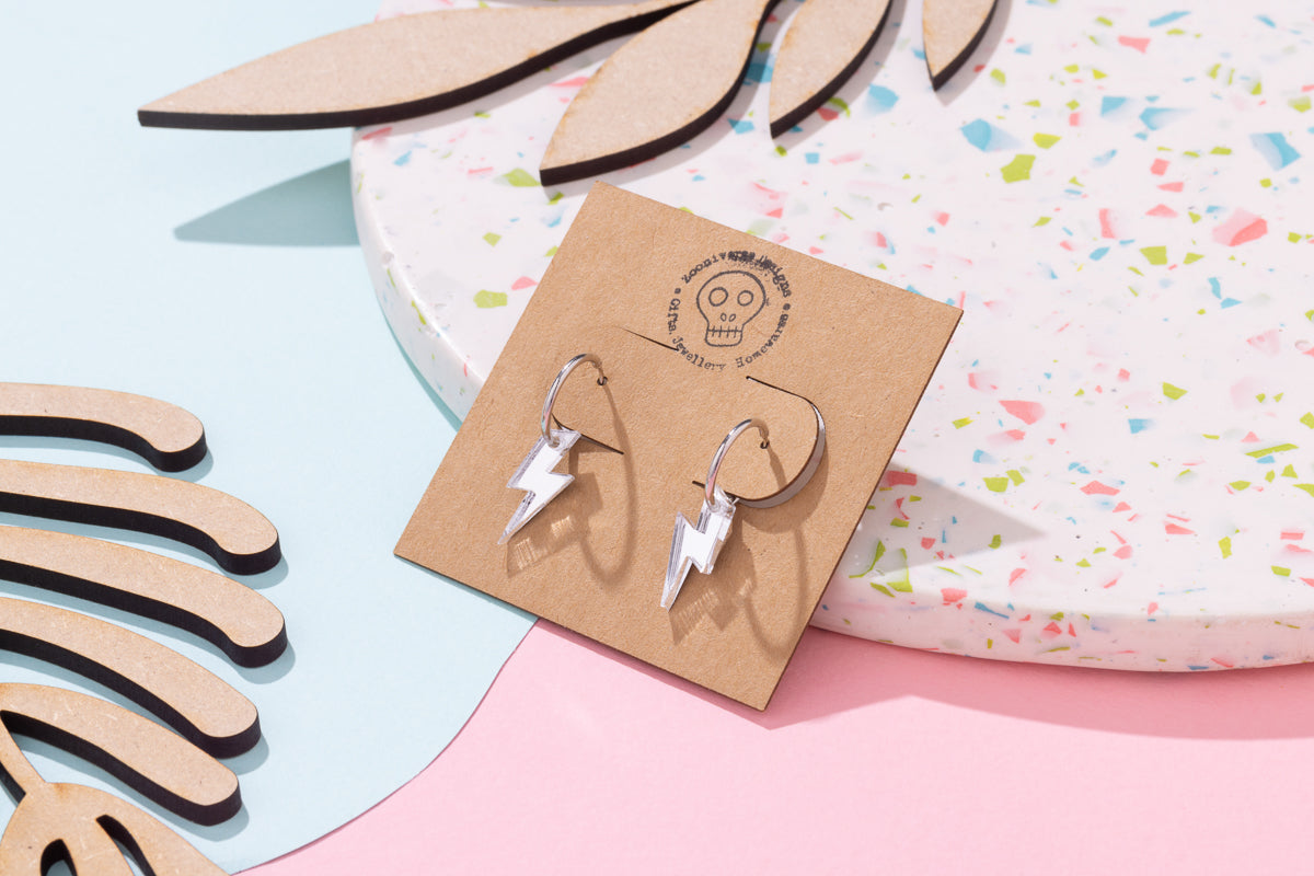 Lightning Bolt Hoop Earrings