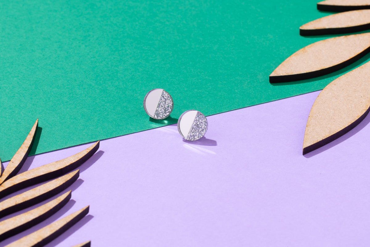 Two Tone Stud Earrings