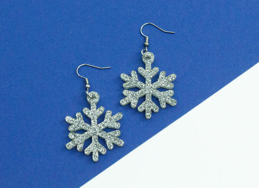 Snowflake glitter earrings