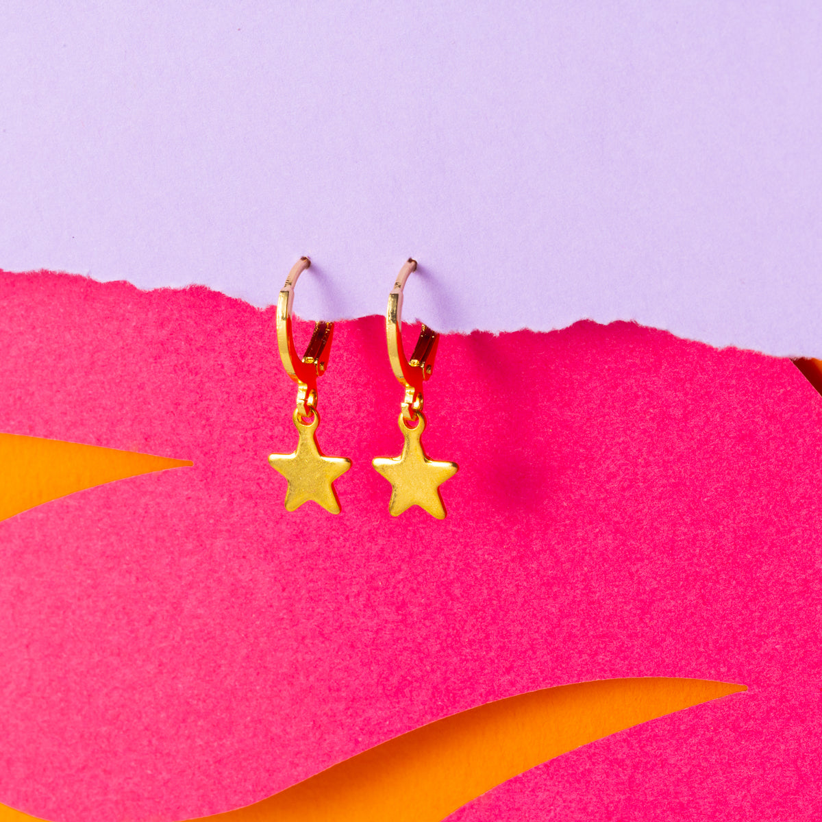 Star Gold Huggie Hoops Gold