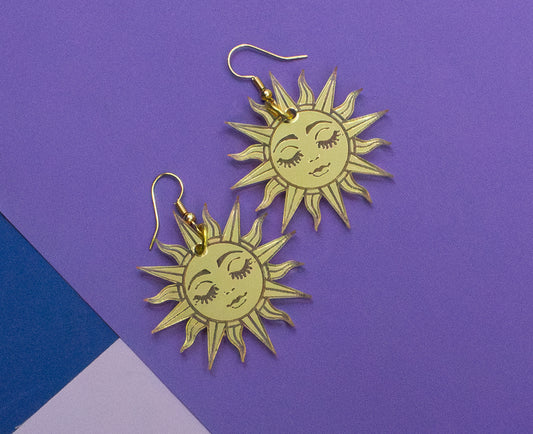 Sun face Acrylic Earrings