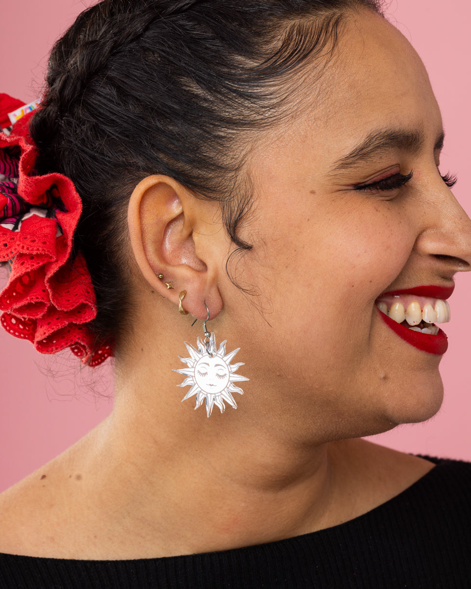 Sun face Acrylic Earrings