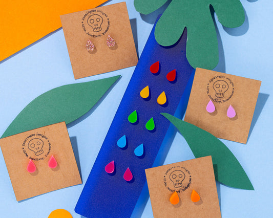 Tear Drop Stud Earrings