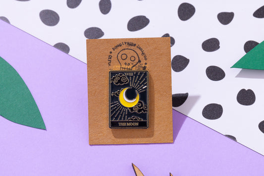 The Moon Tarot Card Enamel Pin