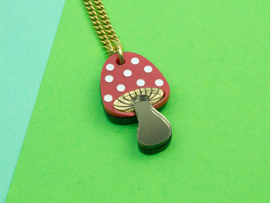Toadstool Mushroom Necklace