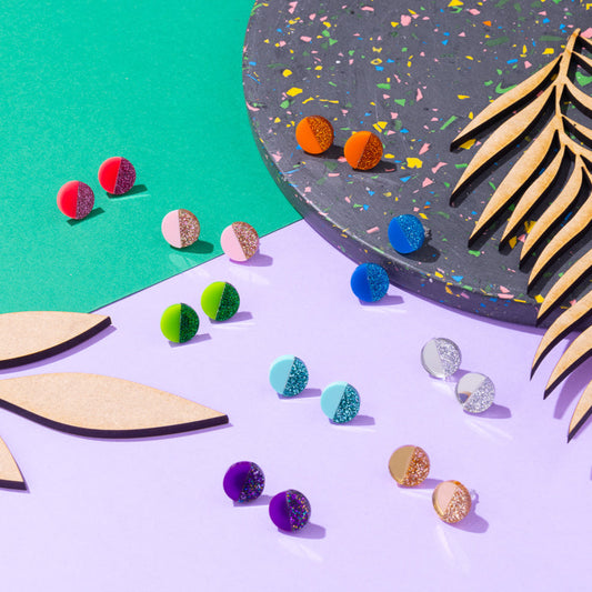 Two Tone Stud Earrings