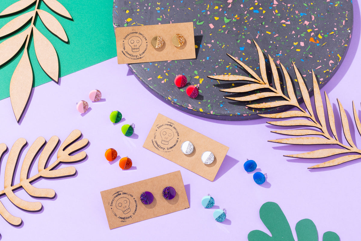 Two Tone Stud Earrings