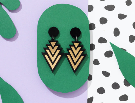 Gold Triangle Earrings