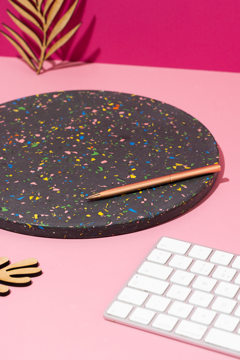 Yellow, Pink, Orange, Green, Blue, Black Terrazzo Heatmat