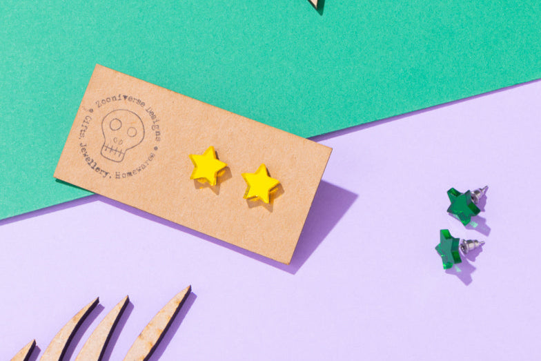 Mirrored Star Stud Earrings