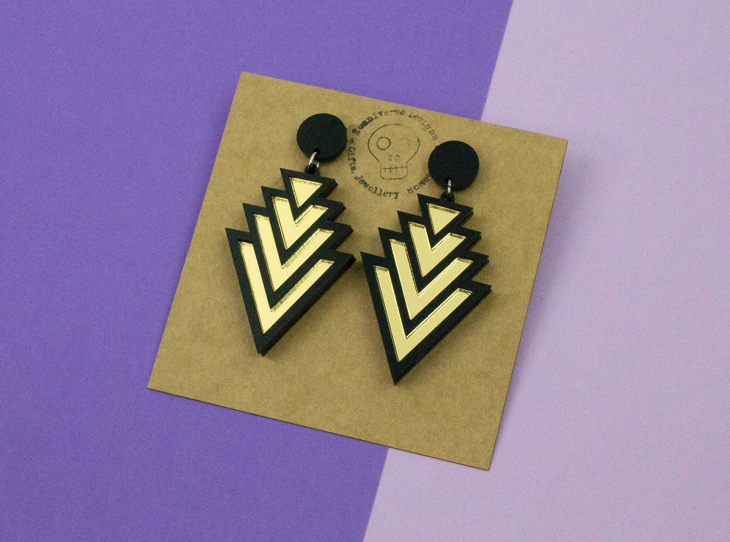 Gold Triangle Earrings