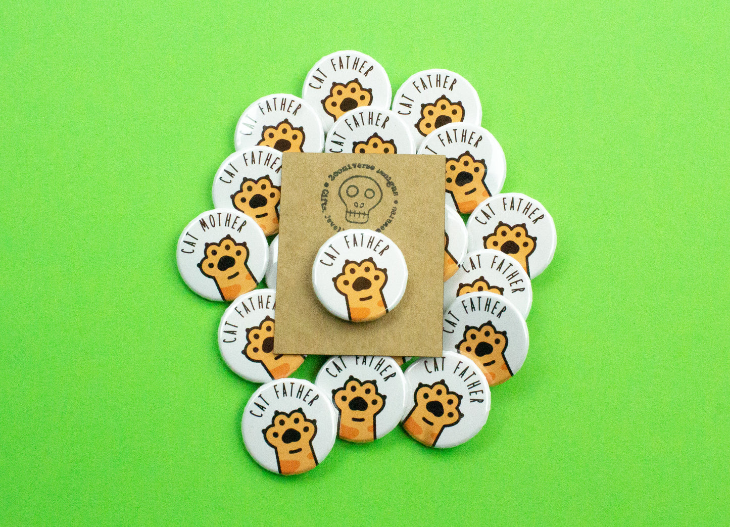 Cat Mother/ Cat Father Button Badge