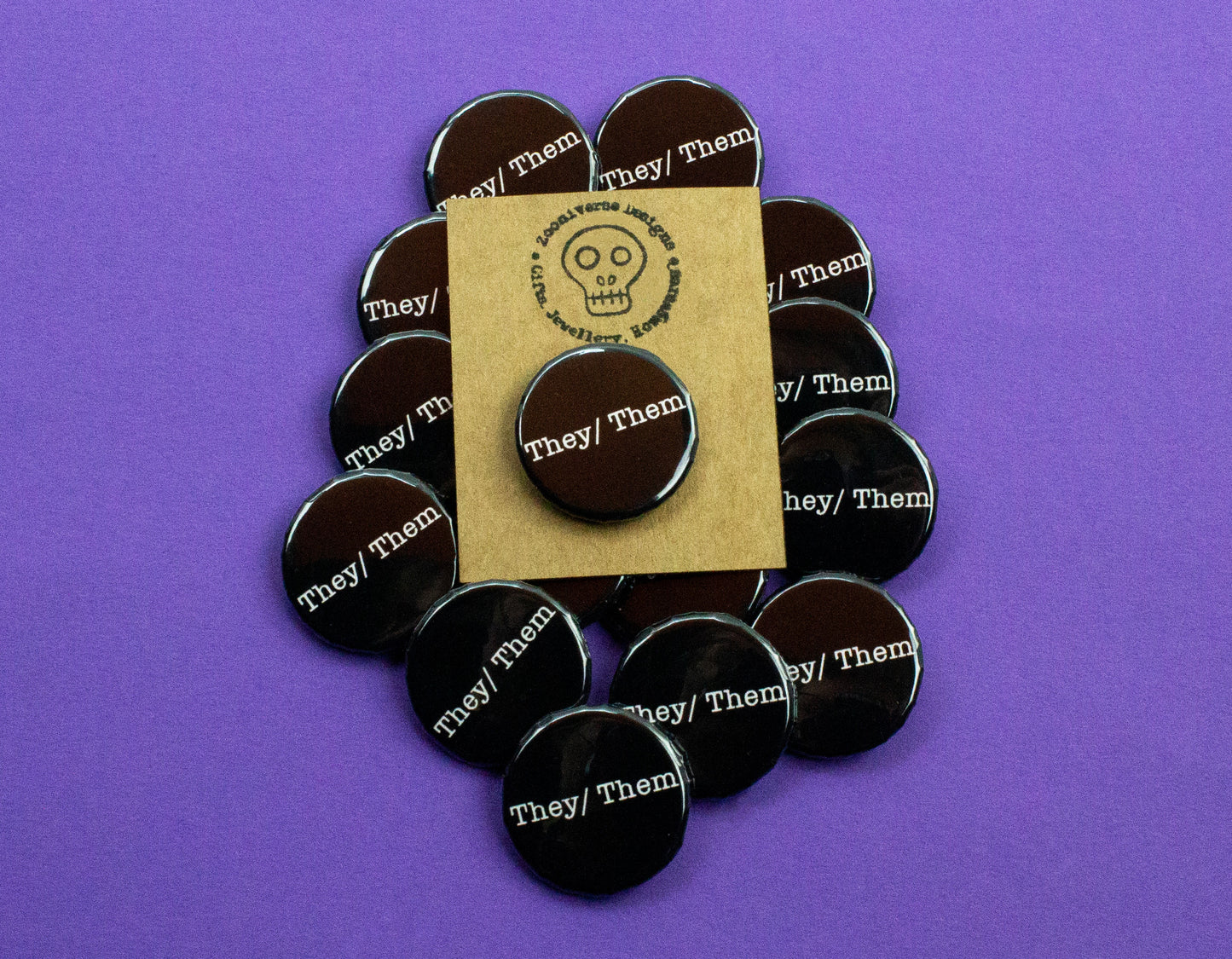 They/ Them Pronoun 25mm Button Badge